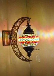 Mozaik Aplik Lamba Hilal Dekoratif Duvar Otantik Aplik Yarım Ay